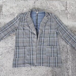 Cato Women Blazer Black/White Cardigan Style Coat Jacket long Sleeve Size XL